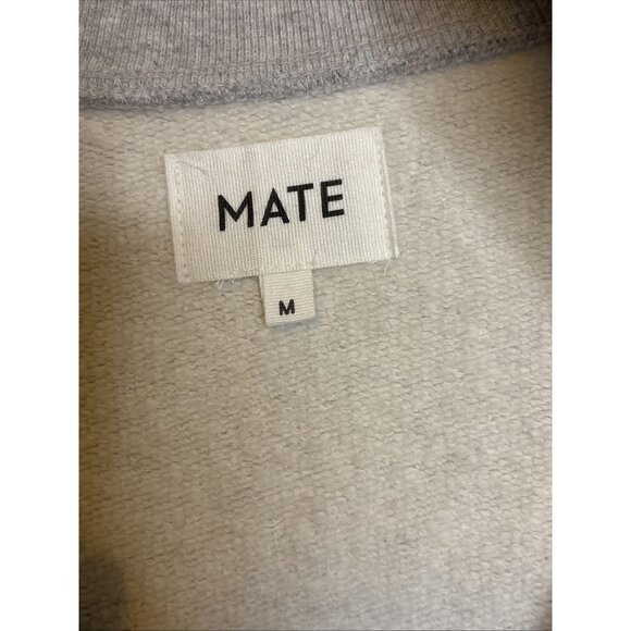 Mate The Label Organic Fleece Half Zip Sweatshirt Heather Grey NWT X-Large - Picture 7 of 9